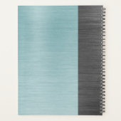 Modern Monogram Name Brushed Metal Daily Planner (Achterkant)