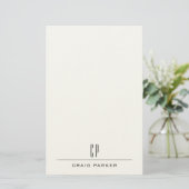 Modern Monogram Name Professional Plain Minimalist Briefpapier (Staand voorkant)