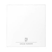 Modern Monogram Name Professional Plain Minimalist Notitieblok (Voorkant)
