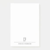 Modern Monogram Name Professional Plain Minimalist Post-it® Notes (Voorkant)