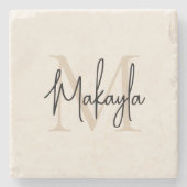 Modern Monogram Name Stenen Onderzetter (Voorkant)