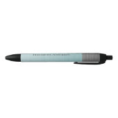 Modern Monogram Name Teal Blue Brushed Metal Zwarte Inkt Pen (Bodem)