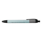 Modern Monogram Name Teal Blue Brushed Metal Zwarte Inkt Pen (Bovenkant)