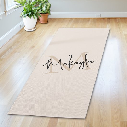 Modern Monogram Name  Yogamat