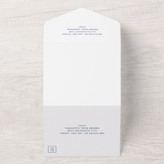 Modern Monogram nautisch anker Elegante bruiloft All In One Uitnodiging (Buitenkant)