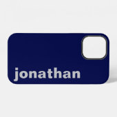 Modern Monogram Navy Blauw iPhone Hoesje (Achterkant horizontaal)