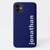Modern Monogram Navy Blue Case-Mate iPhone Case (Achterkant)