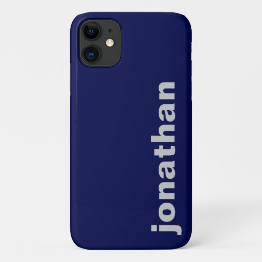 Modern Monogram Navy Blue Case-Mate iPhone Case (Achterkant)