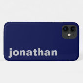 Modern Monogram Navy Blue Case-Mate iPhone Case (Achterkant (horizontaal))