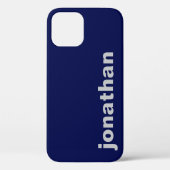 Modern Monogram Navy Blue Case-Mate iPhone Case (Achterkant)