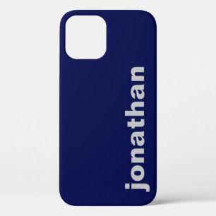 Modern Monogram Navy Blue Case-Mate iPhone Case