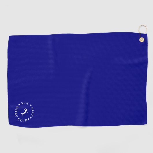 Modern Monogram Navy Blue en White Golfhanddoek (Horizontaal)