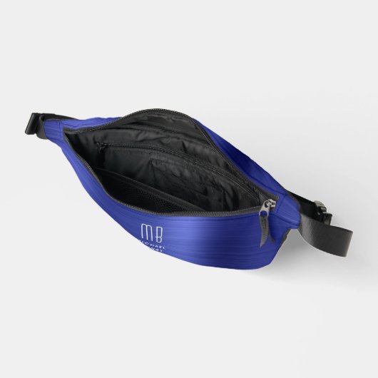 Modern Monogram Navy Blue Heuptasje (Open)