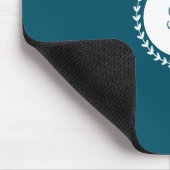 Modern Monogram Navy Blue Muismat (Hoek)