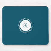 Modern Monogram Navy Blue Muismat (Voorkant)