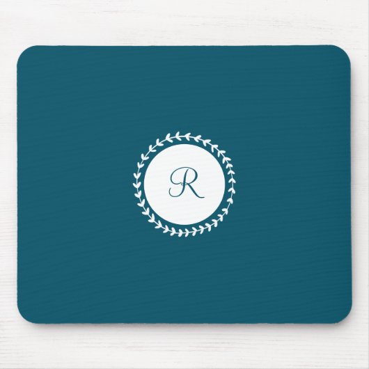 Modern Monogram Navy Blue Muismat (Voorkant)