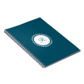 Modern Monogram Navy Blue Notitieboek (Rechterzijde)