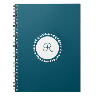 Modern Monogram Navy Blue Notitieboek