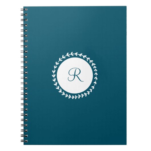 Modern Monogram Navy Blue Notitieboek (Voorkant)