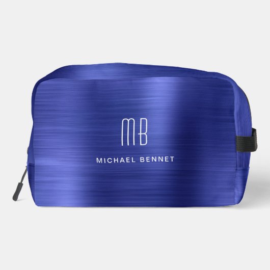 Modern Monogram Navy Blue Toilettasje (Achterkant)