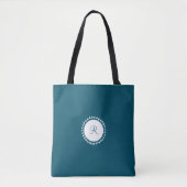 Modern Monogram Navy Blue Tote Bag (Voorkant)