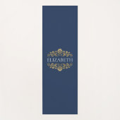 Modern Monogram Navy Blue Workout Yoga Mat (Voorkant)