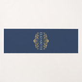 Modern Monogram Navy Blue Workout Yoga Mat (Voorkant (horizontaal))