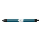 Modern Monogram Navy Blue Zwarte Inkt Pen (Voorkant)