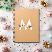 modern monogram Neutraal sinaasappel Notitieboek