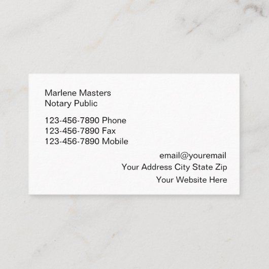 Modern monogram notarieel publiek visitekaartje (Achterkant)