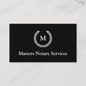 Modern monogram notarieel publiek visitekaartje (Voorkant)