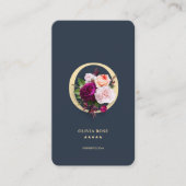 Modern Monogram O Elegant Bloemen Zwart Goud Visitekaartje (Voorkant)