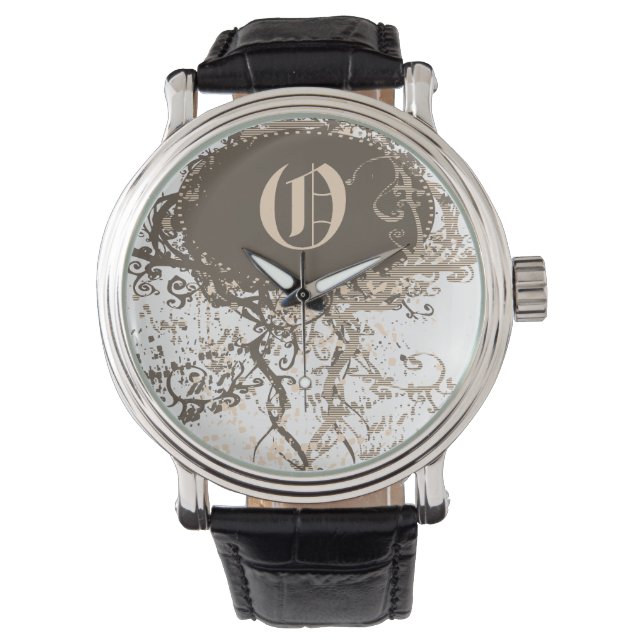 Modern Monogram O Horloge (Voorkant)