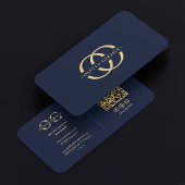 Modern Monogram O Logo Elegant Donkerblauw Visitekaartje