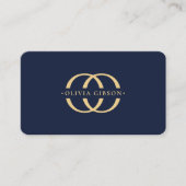 Modern Monogram O Logo Elegant Donkerblauw Visitekaartje (Voorkant)