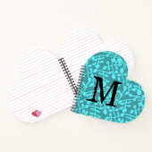 Modern Monogram op Aqua gestileerde bladeren Notitieboek (Binnen)