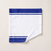 Modern Monogram op Blauw en Wit Bad Handdoek (Wasdoekje)