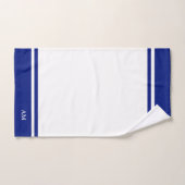 Modern Monogram op Blauw en Wit Bad Handdoek (Handdoek)