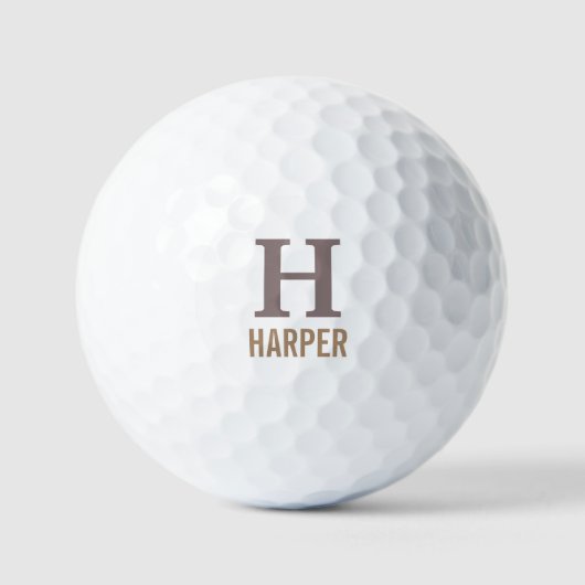 Modern monogram op maat golfballen (Voorkant)