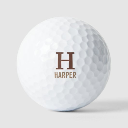 Modern monogram op maat golfballen (Voorkant)