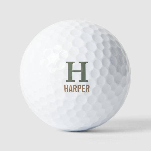 Modern monogram op maat golfballen (Voorkant)