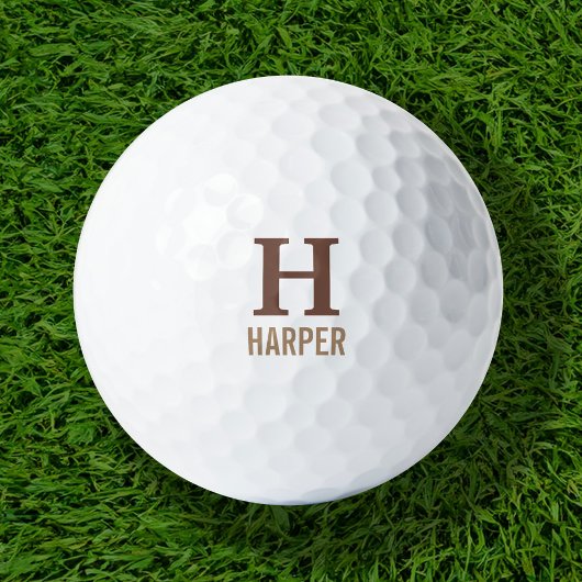Modern monogram op maat golfballen