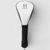 Modern monogram op maat golfheadcover (Voorkant)