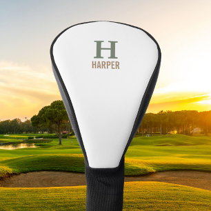 Modern monogram op maat golfheadcover