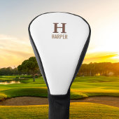 Modern monogram op maat golfheadcover