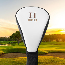 Modern monogram op maat golfheadcover