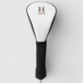 Modern monogram op maat golfheadcover (Voorkant)