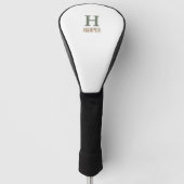 Modern monogram op maat golfheadcover (Voorkant)