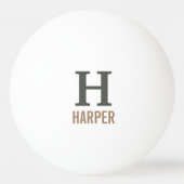 Modern monogram op maat pingpongbal (Voorkant)