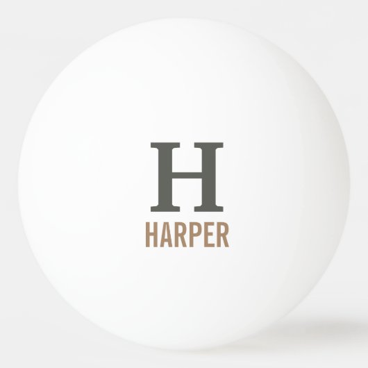 Modern monogram op maat pingpongbal (Voorkant)